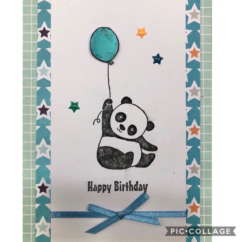 Handmade Panda Birthday Greeting Card
